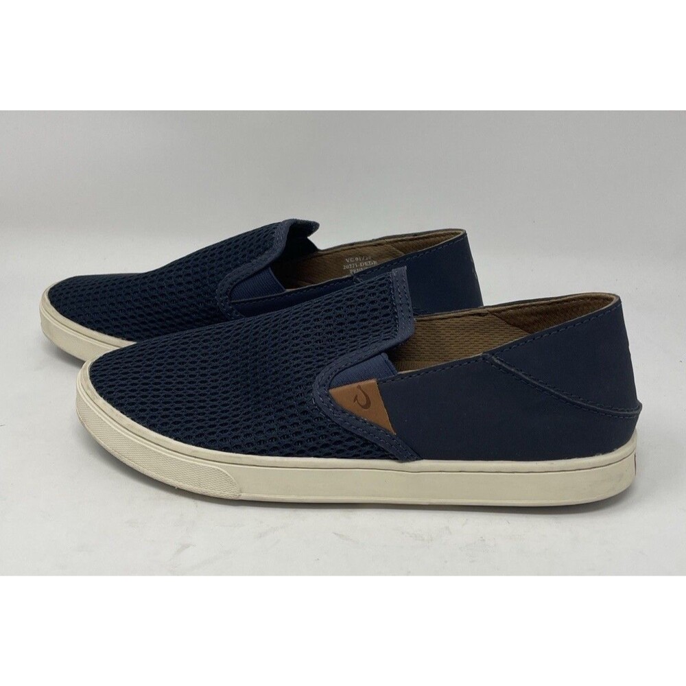 Olukai Pehuea Mesh Blue Slip on Sneaker Shoes Women’s Size 7.5 Collapsible Heel